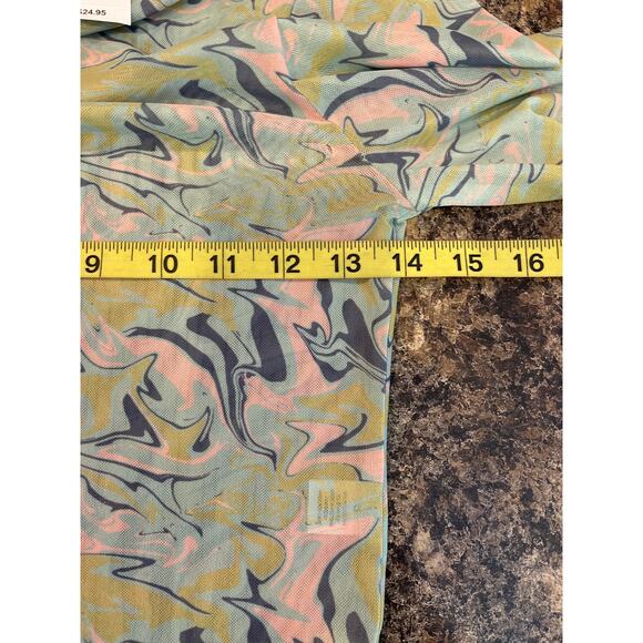 Pacsun NEW Pink Purple Semi Sheer Watercolor Print Long Sleeve Small - Picture 5 of 6